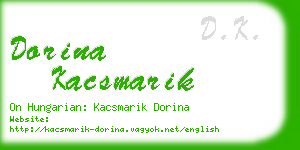 dorina kacsmarik business card